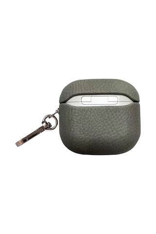 Piili Apple AirPods Uyumlu 4.nesil Leather Kılıf Apple AirPods Uyumlu Kılıfı Gri 38362282