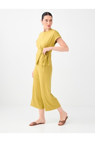 Jimmy Key Yağ Yeşili Beli Lastikli Basic Kısa Pantolon 6sw187796307