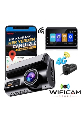 2k Çift Kameralı 4g Akıllı Araç Kamerası Gps Ve Konum Takip Özellikli