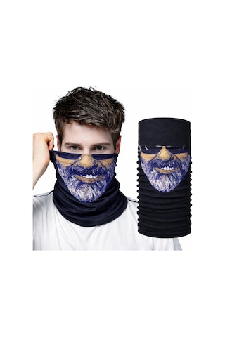 Mey İthalat Sakallı Yüz Desenli Baf Buff Çok Amaçlı Boyunluk & Maske 1 No