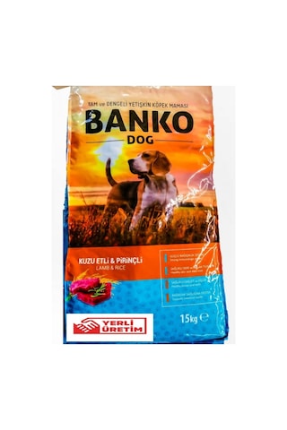 Banko Dog Kuzu Etli ve Pirinçli Yetişkin Köpek Maması 15 KG