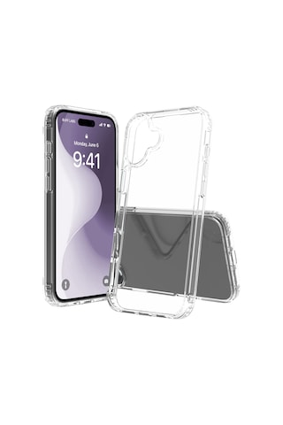 Buff Apple iPhone Uyumlu 16 Plus - Şeffaf Kılıf + Ekran Koruyucu + Lens Koruyucu Privacy Hayalet