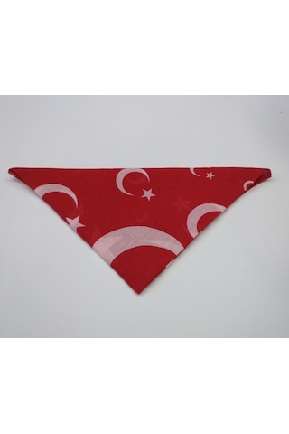 Ay Yıldızlı Kare Bandana / Fular / %100 Cotton