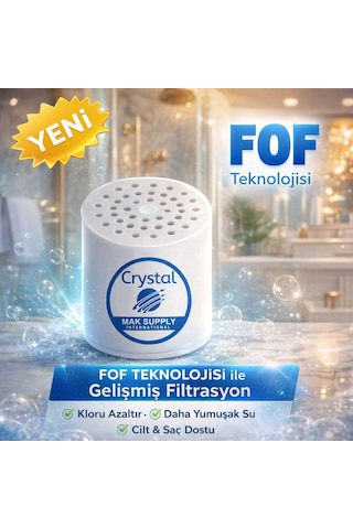 Crystal 15 Aşamalı Duş Filtrenin Yedek Kartuşu Beyaz