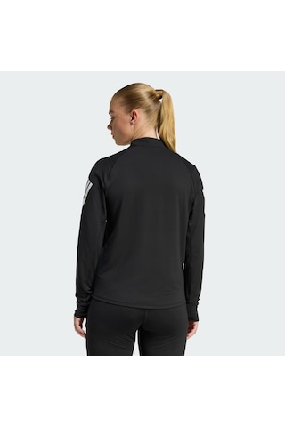 Adidas Adi365 Iconic Running 1/2 Fermuarlı Kadın Uzun Kollu T-shirt Jz5149 Siyah