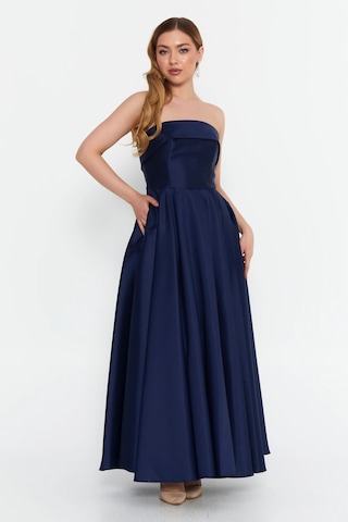 Doridorca Kadın Straplez Uzun Abiye Elbise 6068 Lacivert Lacivert