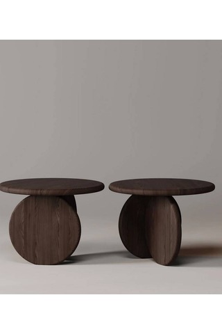 Kresa Masif Ağaç Yan Sehpa Koyu Ceviz