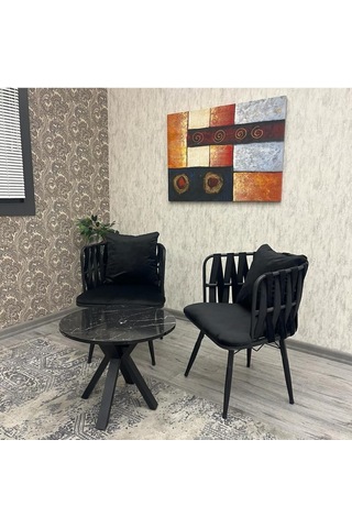 Balkon,teras,kafe,çay Seti İkili Takım Gözde Çay Seti Takımı Siyah Siyah Siyah Siyah