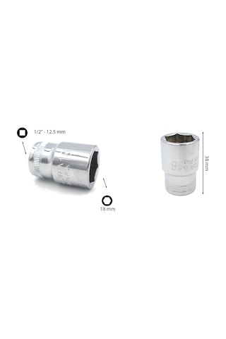 Ceta Form 18 mm 1/2” 6 Köşe Lokma Anahtar C22-H18