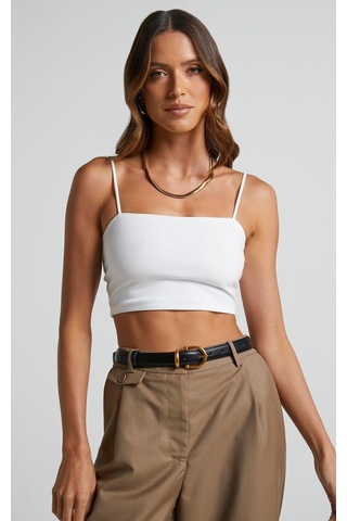 Seeh Beyaz Basic Kadın Crop Sh147 Standart