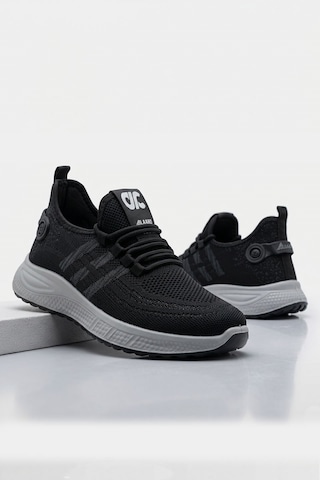 Letao Alaard Erkek Triko Hafif Bağsız Koşu Yürüyüş Günlük Sneaker Spor Ayakkabı Siyah