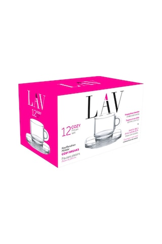Lav Cozy Cam Espresso Fincan Seti 6 Kişilik 91 ml (6 Espresso Fincanı ,6 Fincan Tabağı)