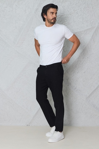 Blayn Jeans Erkek Fileto Cepli Yazlık Keten Pantolon Siyah