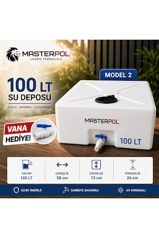100 Lt Kare Model 2 Su Deposu Tankı Bidonu Karavan
