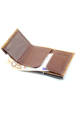 Ancora Leather Hakiki Deri Croco Mekanizmalı Erkek Cüzdanı Taba