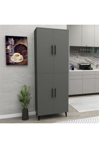 Reyo Home Enda Raflı 4 Kapaklı Çok Amaçlı Dolap Antrasit