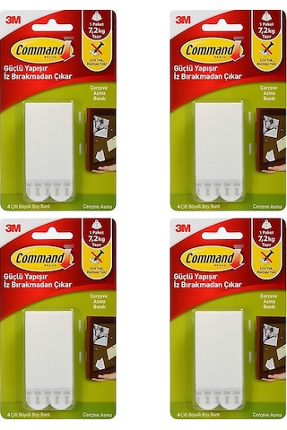 3m 17206 Command Büyük Boy Cırt Bant 4 Paket
