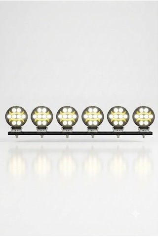 Çalışma Lambası Metal Yuvarlak 6'lı Led Bar
