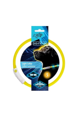 Afp Işıklı Köpek Boyun Tasması Sarı Medium 19 x 19 x 2 CM Sarı