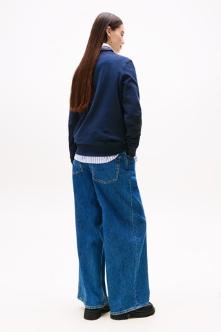 Kadın Regular Fit Nakış Logolu Sweatshirt - Lacivert Dark Night Navy