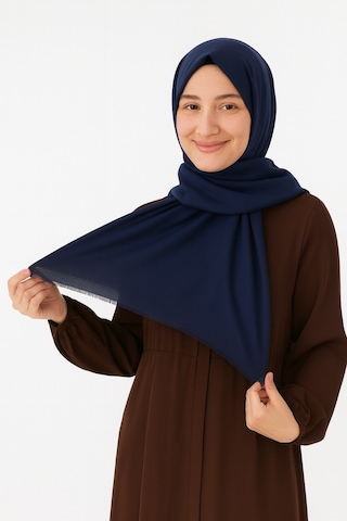 Bilenler Pamuklu Cotton Şal Lacivert