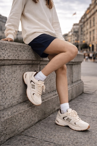 Muggo Shift Kadın Kalın Taban Bağcıklı Günlük Sneaker Spor Ayakkabı Bej