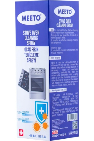 Meeto İnox Ankastre Fırın Ocak Davlumbaz Temizleyici Sprey 400 Ml