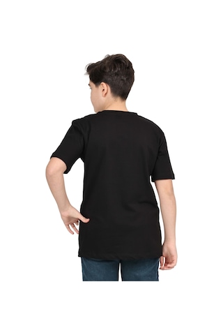 Erdem Kıds Erkek Çocuk Siyah Düz Baskısız Kısa Kol Basic Casual-okul T-shirt Siyah Siyah