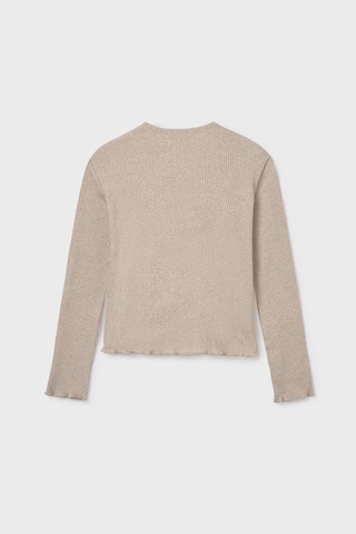 Kız Çocuk Önü Bağlamalı Örme Triko - Bej Susam