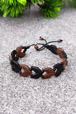 Kuka Bileklik Bileğe Göre Ayarlanabilir Başak Model Unisex Bileklik Bt003 Kahverengi