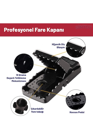 Fare Tuzağı 6'lı Paket, Güçlü Yaylı Kemirgen Yakalama Sistemi Yeniden Kullanılabilir Hijyenik Fare Kapanı