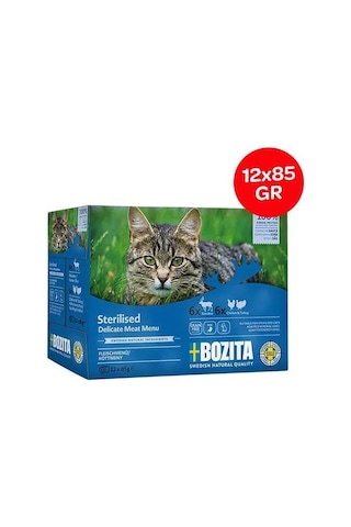 Bozita Kısırlaştırılmış Sos İçinde Yaş Kedi Maması Multibox 12x85 Gr