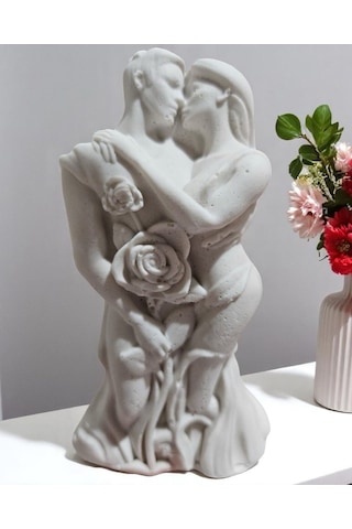 Çiçekli Çift El Yapımı Dekoratif Obje