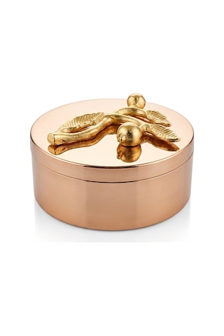 Leaf Rose Gold Dekoratif Kutu