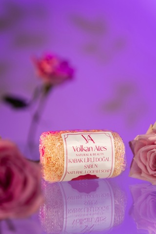 Volkan Ates Natural & Beauty Gül Özlü Kabak Lifli Doğal Sabun 130 Gr