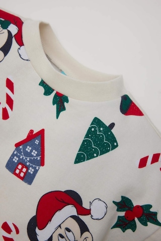 DeFacto Kız Bebek Yılbaşı Temalı 2'li Takım Disney Mickey & Minnie Bisiklet Yaka Sweatshirt İspanyol Paça Alt D6239A524WNER233 Ekru