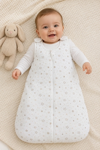 Babyhola Elyaflı 2.5 Tog Askıdan Çıtçıtlı Bebek Torba Uyku Tulumu 2712 Ekru