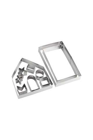 Maiyame 10 Parça Gıda Grubu Paslanmaz Çelik Zencefil Ev Kurabiye Kesici Seti - 3d Ev Dıy Yapımı, Çocuklar İçin Eğlenceli Dekor Aracı Gümüş