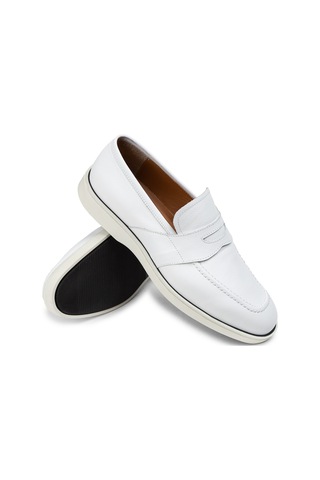 Deery Hakiki Deri Beyaz Erkek Loafer Ayakkabı - 01960mbyzc01 Beyaz