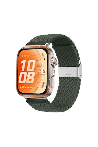 Huawei Watch Fit 5 Pro İle Uyumlu Metal Klipsli Solo Fiberlink Yumuşak Kumaş Örgü Kordon
