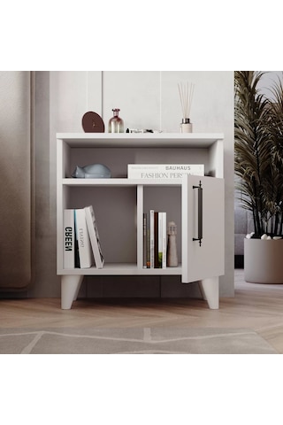 Reyo Home Enda Kommen 3 Bölmeli Kapaklı Komodin Beyaz
