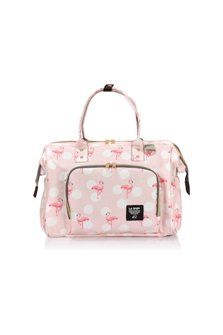 Lal Baby Baggage Bag Flamingo Omuz Askılı Anne Bebek Bakım Çantası Pembe