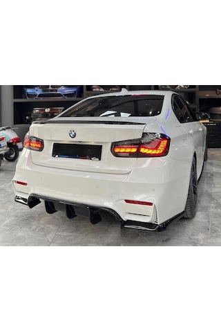 Bmw F30 M3 Difüzör + Difüzör Kulakları Parlak Siyah 2012-2018 Arka-difizör-bodykit-ek-karlık