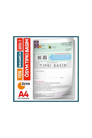 Yds Bulgarca 2013/1 Yabancı Dil Sınavı Ösym Tıpkı Basım Çıkmış So