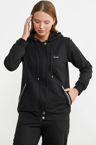 Sementa Cepli Fermaurlı Kapüşonlu Bayan Eşofman Takım Siyah