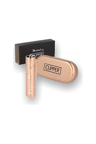 Clipper Kişiye Özel Metal Çakmak Özel Kutu ve Baskılı Rose Gold