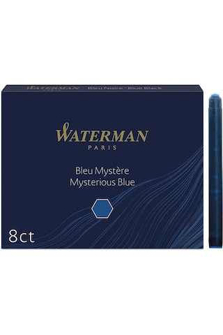 Waterman Dolma Kalem Kartuşu, Siyah Mavi, 8'li Paket