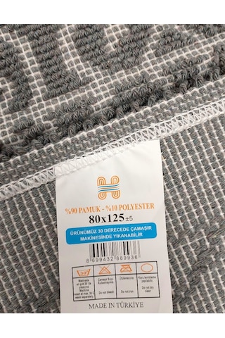Pamuklu Bukle Lüks Kilim 80x125 -soni Gri Gri