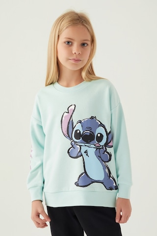 Stitch Puss Yeşil Kız Çocuk Sweatshirt 5274-42779 Yeşil