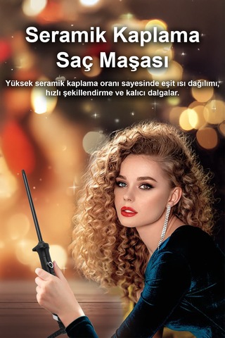 5 Kademeli Seramik Kaplama İnce Maşa 200 Derece Isı Ayarlı Profesyonel Hızlı Isınan Kalıcı Dalgalı